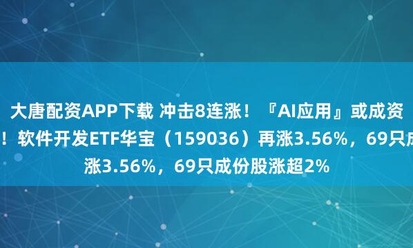 大唐配资APP下载 冲击8连涨！『AI应用』或成资金回流的关键！软件开发ETF华宝（159036）再涨3.56%，69只成份股涨超2%